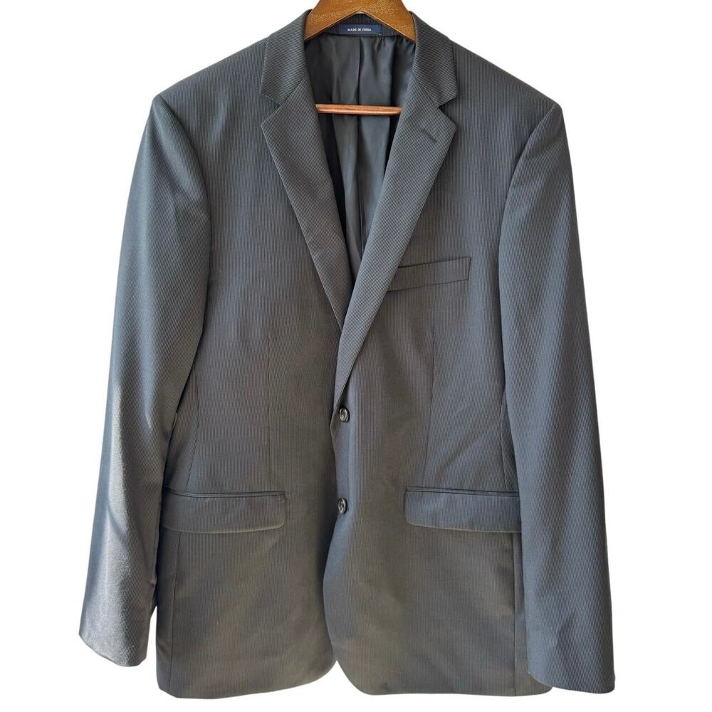 Ralph Ralph Lauren Men’s 44L Wool Blazer Sport Coat Black Micro Stripe Jacket